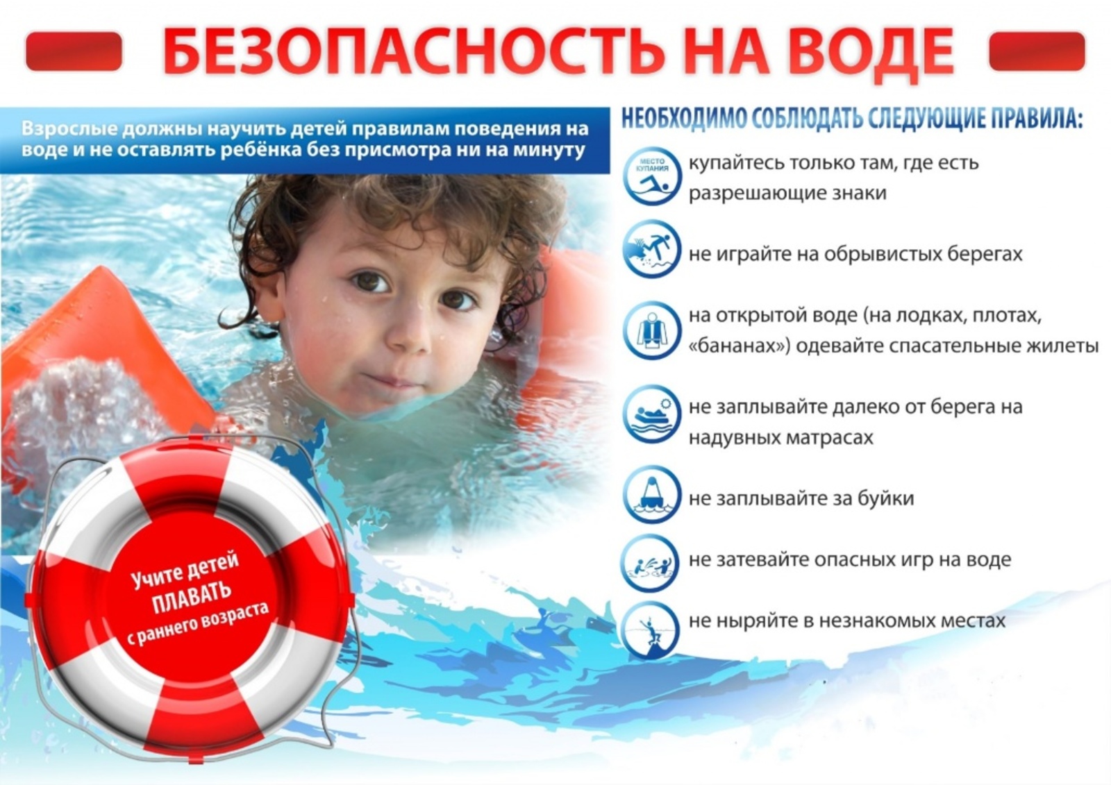 Главное управление МЧС России по Республике Башкортостан напоминает правила поведения на воде